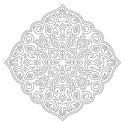 Line Art For Coloring Book With Vintage Pattern Stock Illustration ... (416x416), Png Download